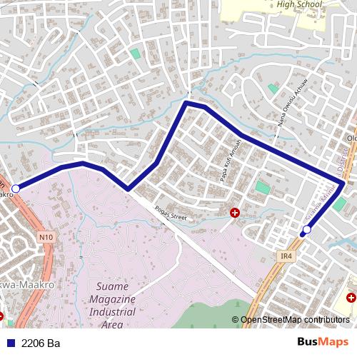 2206 Ba bus Line Map