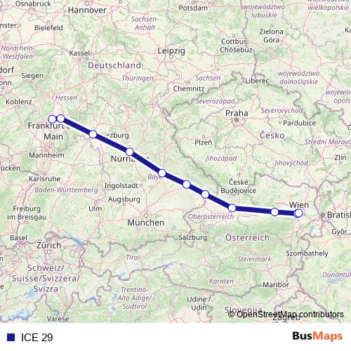 ICE 29 rail Line Map