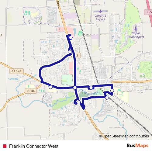 Franklin Connector West bus Line Map