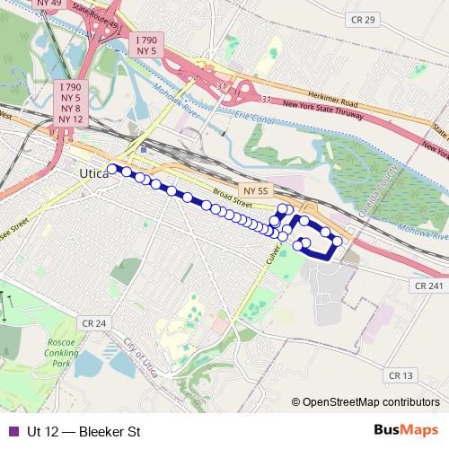 Ut 12 bus Line Map