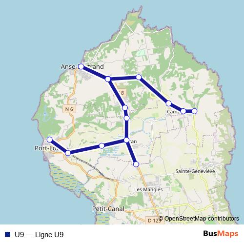 U9 bus Line Map