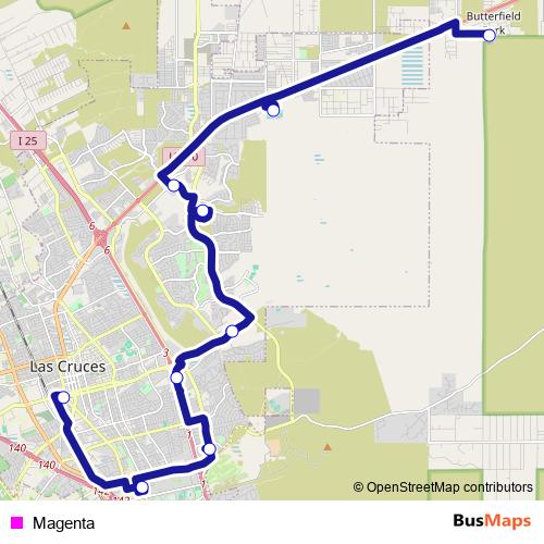 Magenta bus Line Map