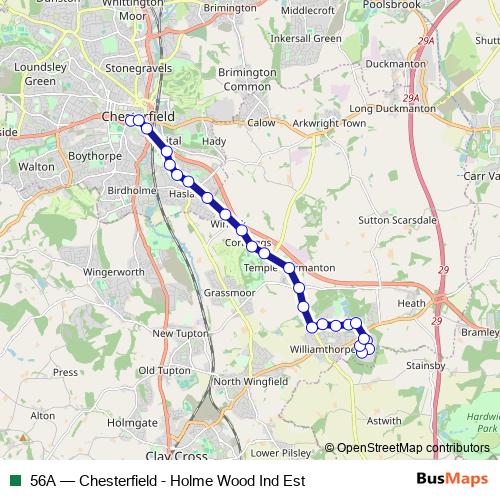 56A bus Line Map