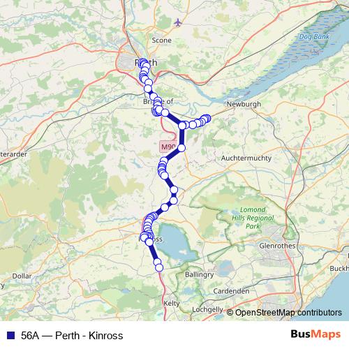 56A bus Line Map