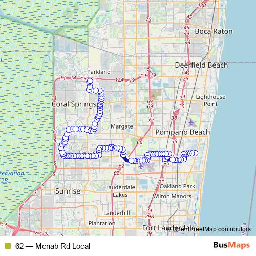 62 bus Line Map