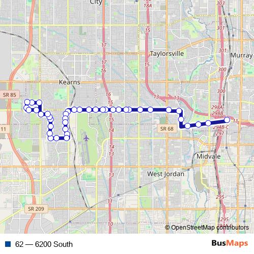 62 bus Line Map
