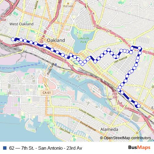 62 bus Line Map