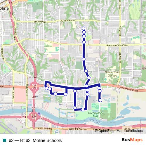 62 bus Line Map