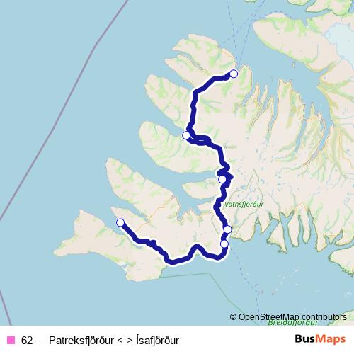 Bus 62 Schedule & Stops in Isafjoerdur