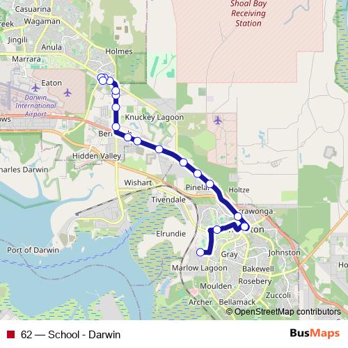 62 bus Line Map