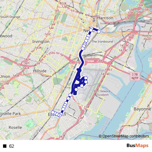 62 bus Line Map