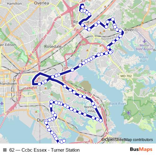 62 bus Line Map