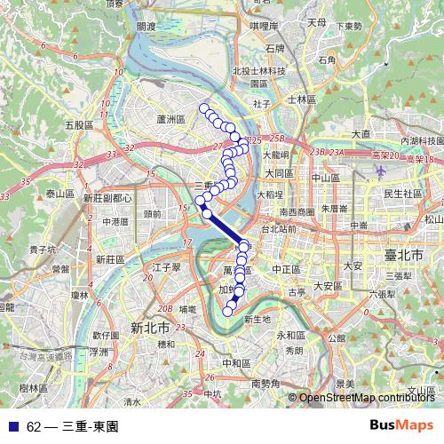 62 bus Line Map