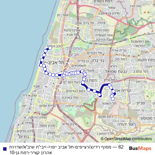 62 bus Line Map