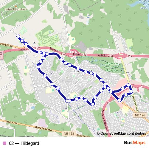 62 bus Line Map