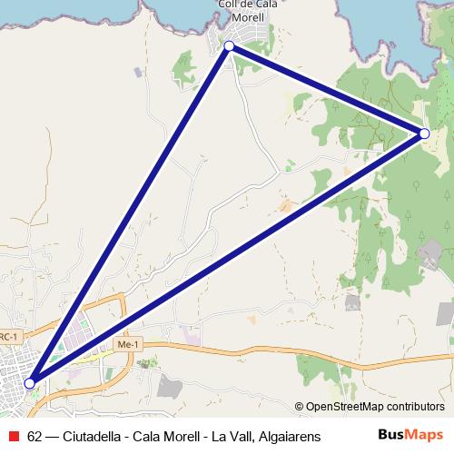 62 bus Line Map