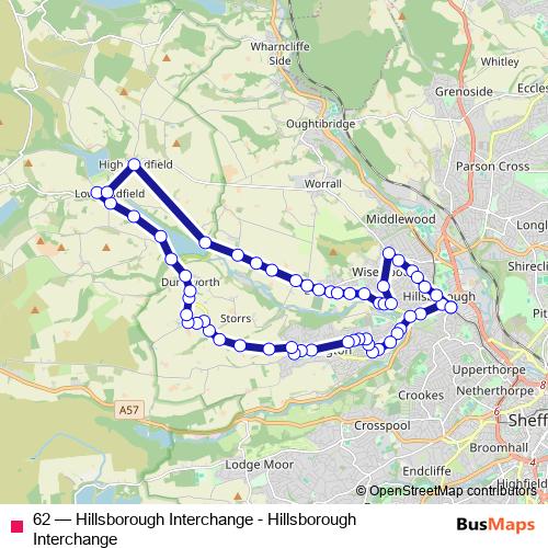 62 bus Line Map