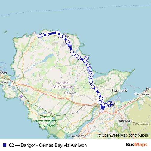 62 bus Line Map