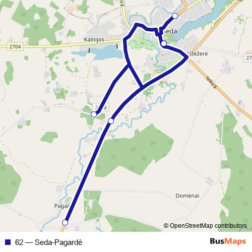 62 bus Line Map