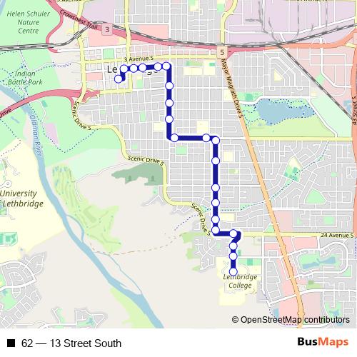 62 bus Line Map