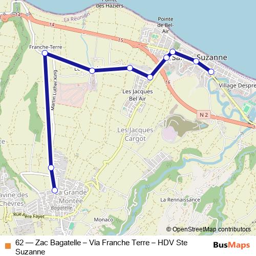 62 bus Line Map