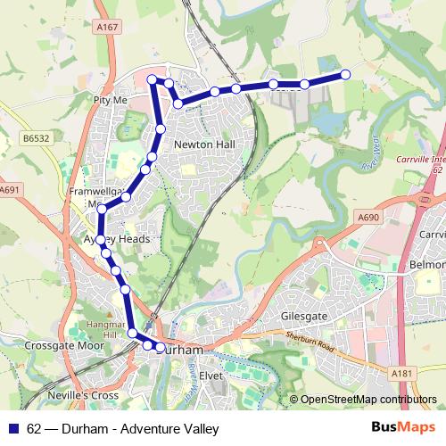 62 bus Line Map