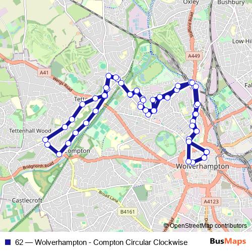 62 bus Line Map