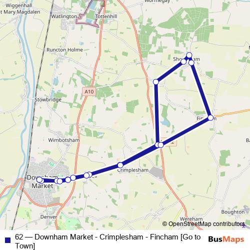 62 bus Line Map