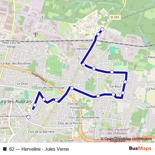 62 bus Line Map