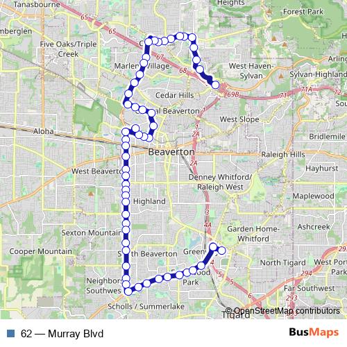 62 bus Line Map