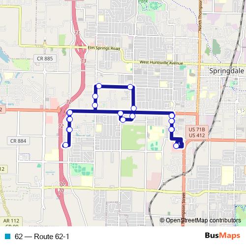 62 bus Line Map
