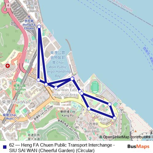 62 bus Line Map