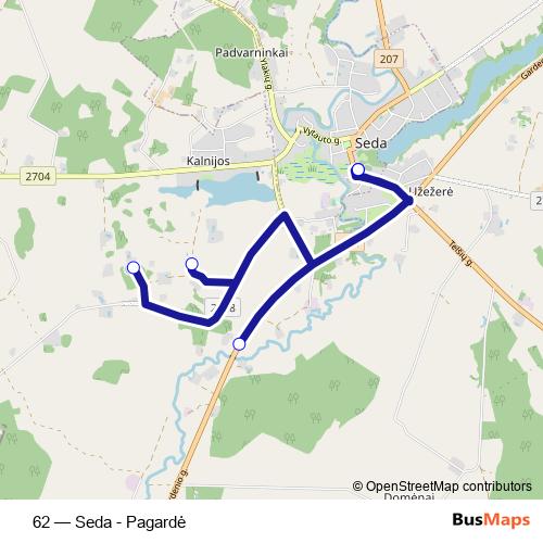 62 bus Line Map