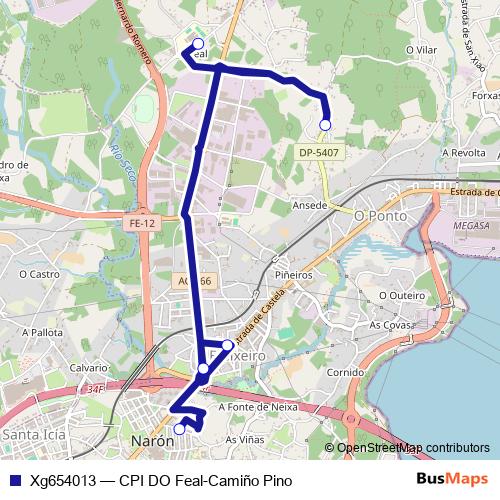 Xg654013 bus Line Map