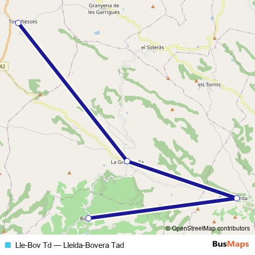 Lle-Bov Td bus Line Map