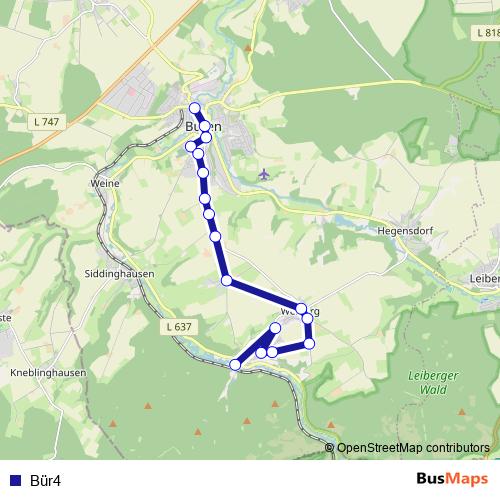 Bür4 bus Line Map