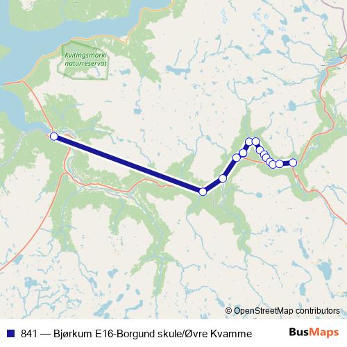 841 bus Line Map
