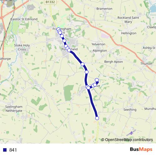 841 bus Line Map