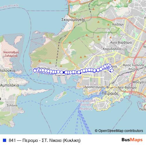 841 bus Line Map