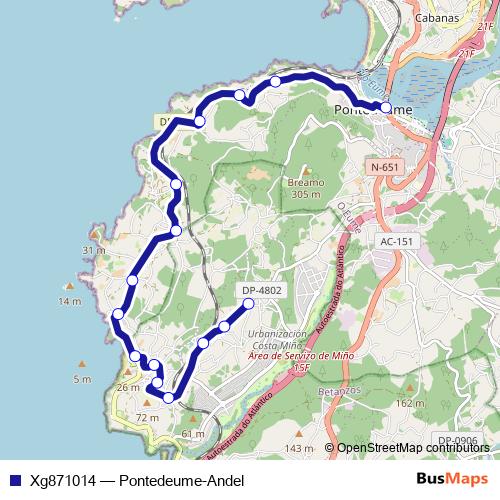 Xg871014 bus Line Map