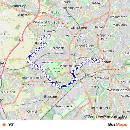 35B bus Line Map