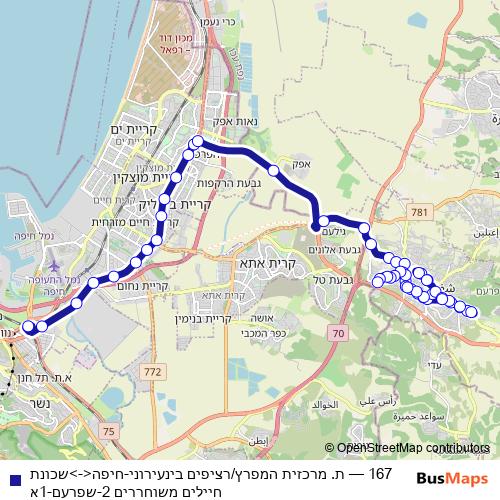 167 bus Line Map