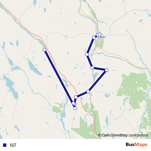167 bus Line Map