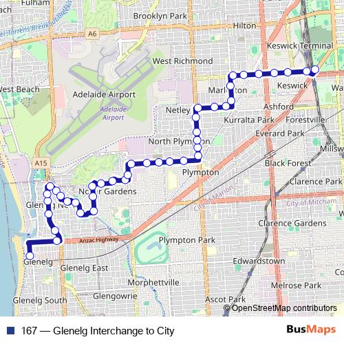 167 bus Line Map