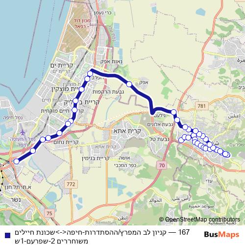 167 bus Line Map