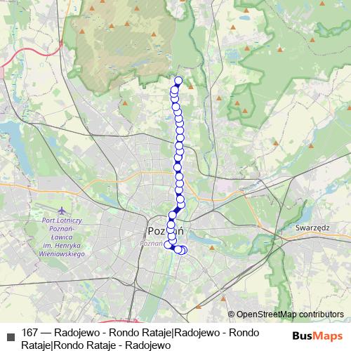 167 bus Line Map