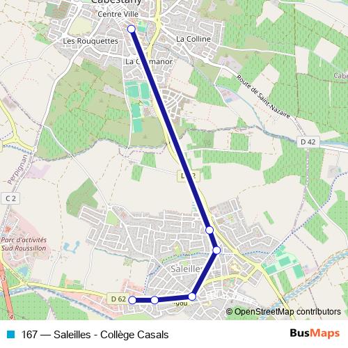 167 bus Line Map
