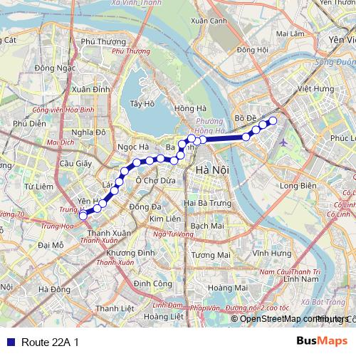 Route 22A 1 bus Line Map
