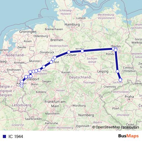 IC 1944 rail Line Map