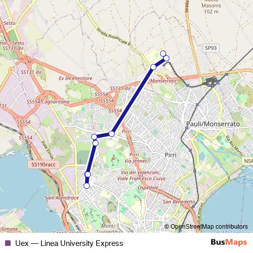 Uex bus Line Map